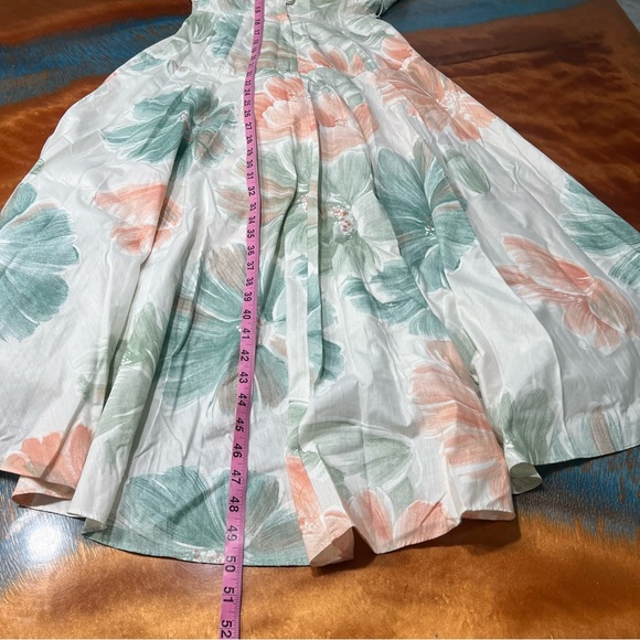 Vintage Pastel Floral Watercolor Shirt Waist belted dress size 3 Jodi Michaels - Picture 14 of 14